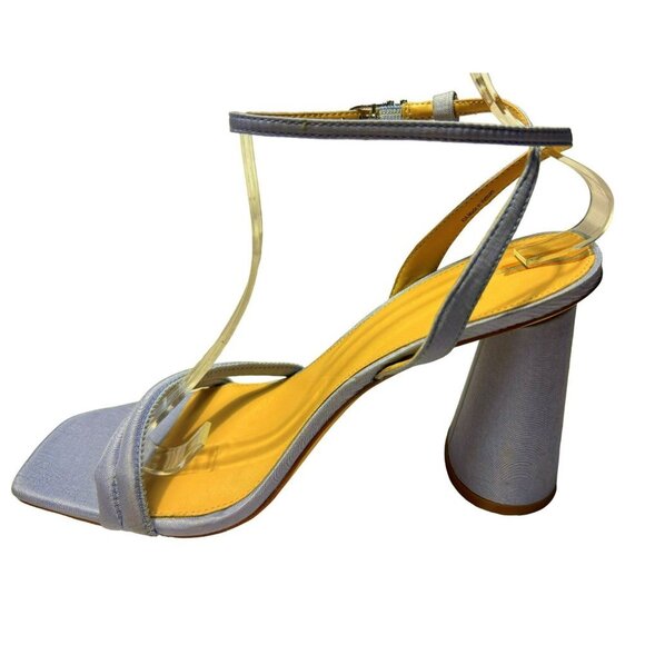 Sam Edelman Women's Kia Olso Blue Satin Block Heel Sandals Sz 9 Strappy NEW - Picture 3 of 11